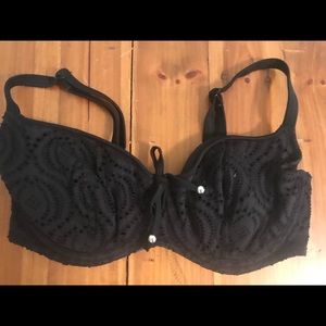 Black eyelet bikini top